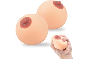 2 Pack Boobie Stress Ball Funny Gag Gifts for Him Husband White Elephant Gifts for Adults Hand Therapy Sensory Squishy Stress
