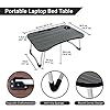 GROSSe-Laptop-Bed-Table-Lap-Standing-Desk-for-Bed-and-Sofa-Breakfast-Bed-Tray-Laptop-Lap-Desk-Folding-Coffee-Tray-Notebook-Stand-Reading-Holder-for-Couch-Floor-Kids60-x-40-cm-Black GROSSē Laptop Bed Table Lap Standing Desk for Bed and Sofa Breakfast Bed Tray Laptop Lap Desk Folding Coffee Tray…