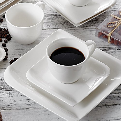 vancasso Kaffeeservice, Kaffeeset Yolanda Tasseservice, Tafelservice aus weißen Porzellan, 18 TLG. Kaffeeset, Beinhaltet… – Bild 7