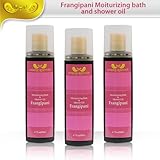 Amazing Ayurveda Moisturizing Bath & Shower Oil Frangipani 6.7 Fl.oz - Made From 100% Pure Cold Pressed Oils - Free From Alcohol, Artificial Flavors and Fragrances - Contains No Mineral Oils (pack of 3)