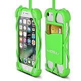 2 in 1 Cell Phone Lanyard Strap Case, Universal Smartphone Neck Laniard Shockproof Cover with ID Card Holder Necklace Tether for iPhone 4 5 6 6s 7 Plus SE IPod Touch Samsung Galaxy S6 S7 S8 LG HTC BLU