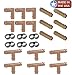 USA Made - Irrigation Fittings Kit for 1/2" Inch Tubing 24 PIECE SET - 6 Tees, 6 Couplings, 6 Elbows & 6 End Cap Figure 8 Plugs - Barbed Connectors (Rain Bird 17mm .600 ID & Other Drip Systems) primary