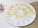 DOWAN 12.6-inch Porcelain Deviled Egg Dish/Egg Platter with 25-Compartment, Round&White