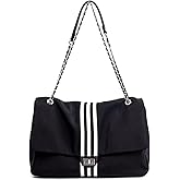 Farcauo Denim Purse for Women Trendy Jean Purses Large Denim Tote Bag Fashion Crossbody Bags with chain