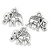 Housweety 50PCs Charm Pendants Elephant Animal Silver Tone 14mmx12mm(4/8