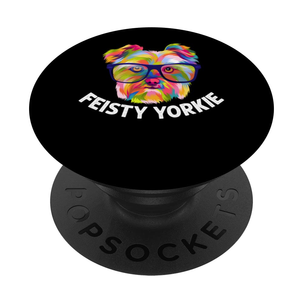 Feisty Yorkie Yorkshire Terrier Dog Lover Toy Size Dog Pets PopSockets Swappable PopGrip