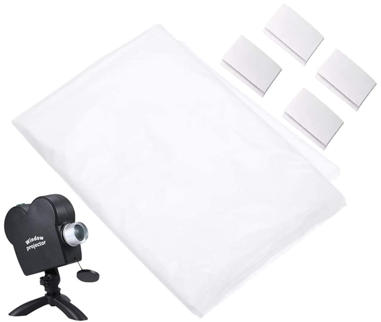 Window Film Projector Screen, Christmas Halloween Movie Foldable Display Cloth, Christmas Projection Light Curtain, White Projection Screen, Halloween Projection Light Curtain 1.8 * 1.2m