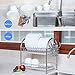 NEX Dish Rack Stainless Steel Two Tier Draining Rack Rustless Storage Rack with Chopstick Holder(D003)