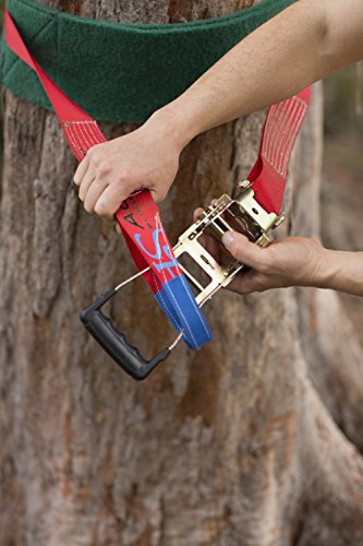 HearthSong 50 ft Slackline Kit with Training Line, Includes Protective Tree Pads and Carrying Bag, 800 LB Max Weight