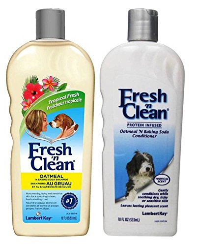 Fresh 'N Clean Dry Skin Oatmeal 'N Baking Soda Shampoo & Conditioner Tropical Scent Bundle: (1) Fresh 'N Clean Oatmeal Baking Soda Shampoo, and (1) Fresh 'N Clean Oatmeal Baking Soda Conditioner