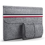 HOMIEE MacBook 13 Sleeve 13.3 Inch Felt Laptop Sleeve for 2016-2018 MacBook Pro, 2017-2018 MacBook Air, 12.9" iPad Pro, Dell XPS 13, Lenovo Yoga 13, Surface Pro & Other Ultra Slim Notebook, Light Gray