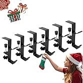 2 in 1 Garland Hooks and Fireplace Stocking Holders, Mantel Hooks for Christmas Adjustable No Drill Mantle Stocking Hanger for Fireplace Xmas Holiday Home Party Decoration
