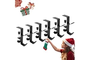 AIMERY 2 in 1 Garland Hooks and Fireplace Stocking Holders, Mantel Hooks for Christmas Adjustable No Drill Mantle Stocking Hanger for Fireplace Xmas Holiday Home Party Decoration