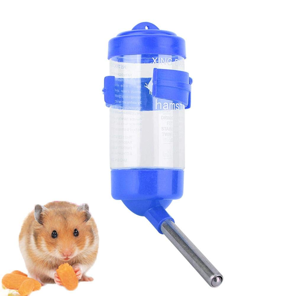 No Drip Automatic Hamster Water Bottle for Small Animals - Pet Water Dispenser for Hamsters, Hedgehogs, Sugar Gliders, Rats and Mice (Blue)