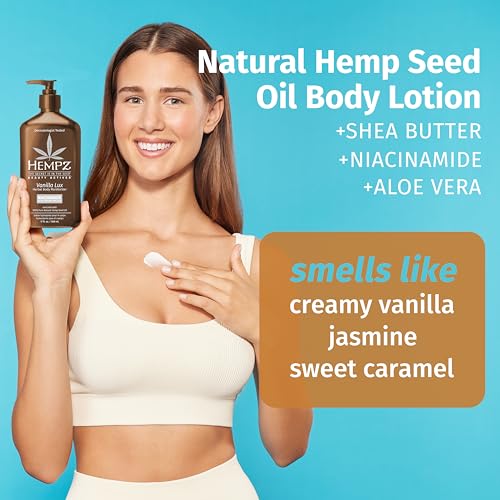 HEMPZ VANILLA LUX HERBAL BODY MOISTURIZER 17 OZ. NEW LOOK