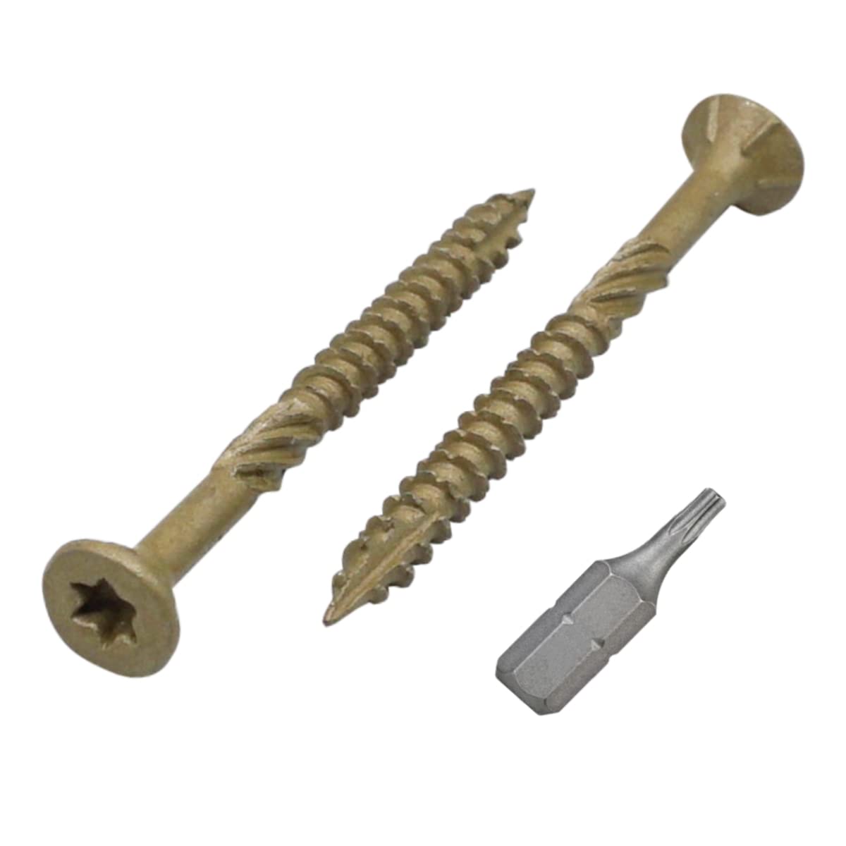 Marcopol (Pack of 100 pcs) Green Anti-corrosion Finish 3.5 x 40 mm Timber Decking Screws, Wood Screws, Torx Head, Type 17, Countersunk Head, Exterior Screw (100, 3.5 x 40 mm)