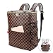 Tophie Insulated Cooler Backpack, 30L Leakproof Lightweight Lunch Backpack and Bag, 30 Cans PU Leather Waterproof Hiking Backpack for Hiking Beach Park Picnic (Checked Pattern)