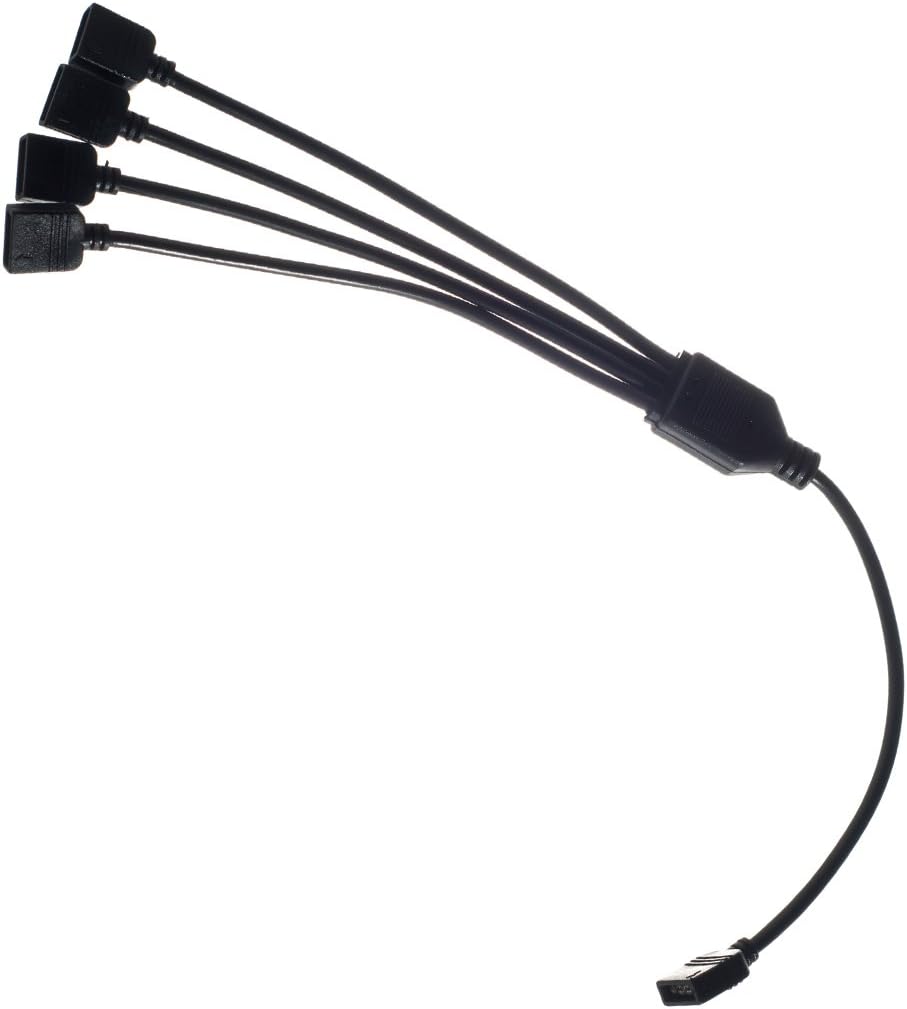 ModMyMods 4-Pin Female RGB LED Strip 4-Way Splitter Cable - Black (MOD-0203)