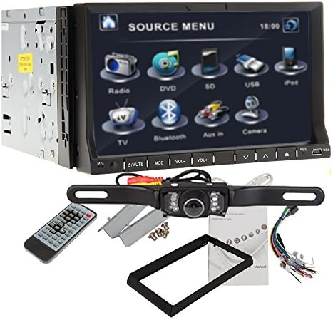 Ouku Free Camera Included 7" 2 Din TFT Touch Screen In-dash Car DVD Player with ,Ipod-input,rds,atv （Best Seller）