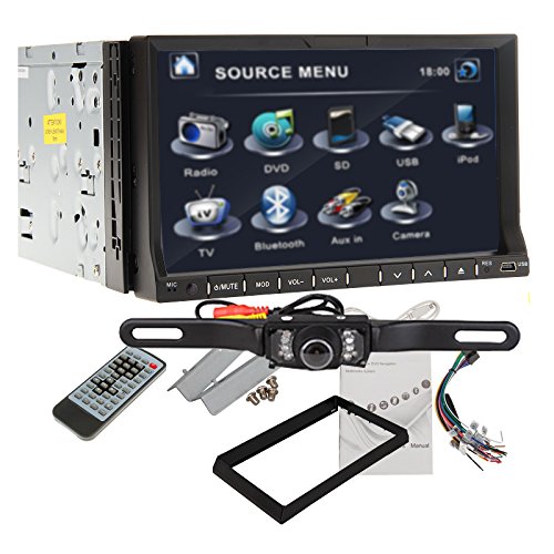Ouku Free Camera Included 7" 2 Din TFT Touch Screen In-dash Car DVD Player with ,Ipod-input,rds,atv (Best Seller)