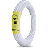 SharkBite 1/2 Inch x 100 Feet White PEX-B, PEX Pipe Flexible Water Tubing for Plumbing, U860W100