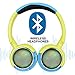 Contixo KB-300 Kid Safe Over The Ear Wireless Bluetooth LED Headphone w/Volume Limiter, Built-in Microphone, Micro SD, FM Stereo Radio (Green + Blue) - Best Gift