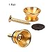 2pcs Guitar Strap Locks Metal Strap Buttons Metal End Pins Flat Head for Acoustic Classical Electric Guitar Bass Ukulele, Gold(Pack of 2)