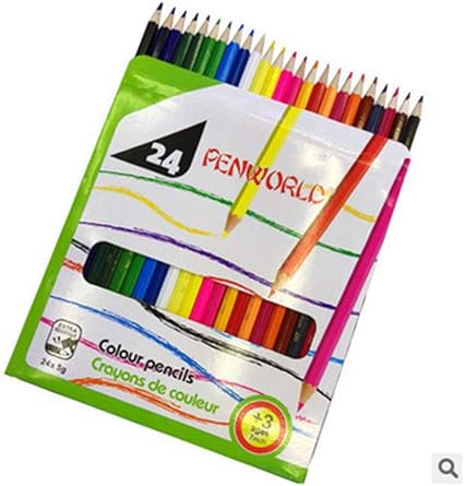 Juego de 24 lápices de colores largos para dibujo artístico ...