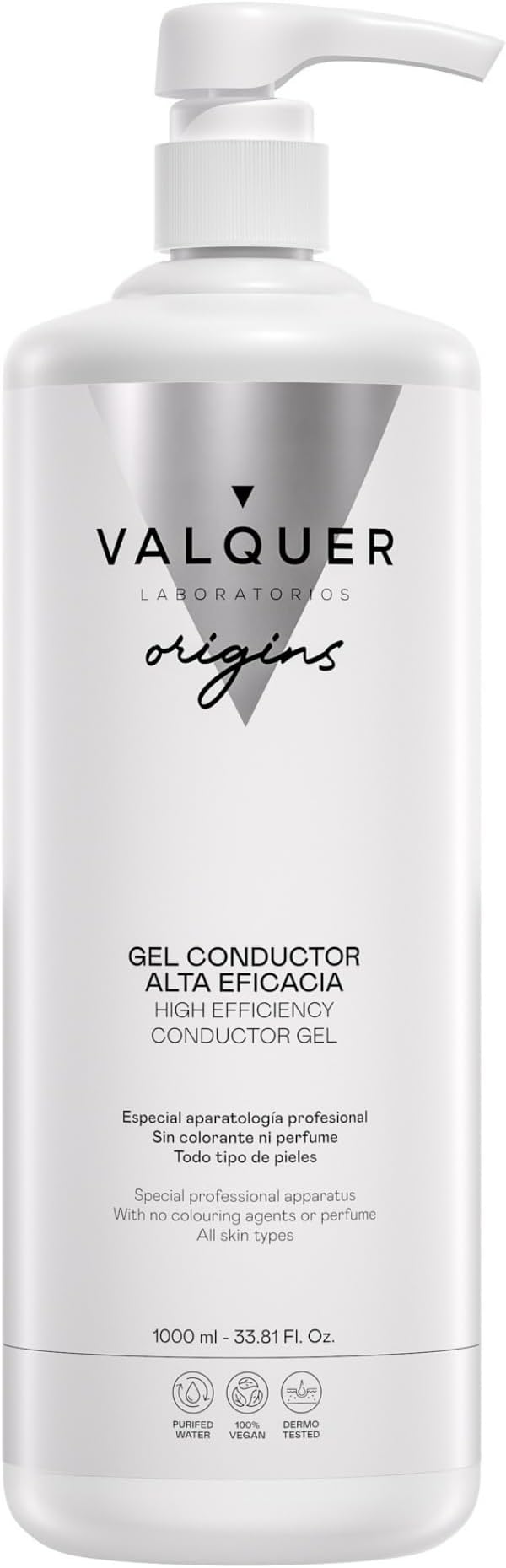 Valquer Ultrasound Conductive Gel for Face & Body 1 L Professional Use
