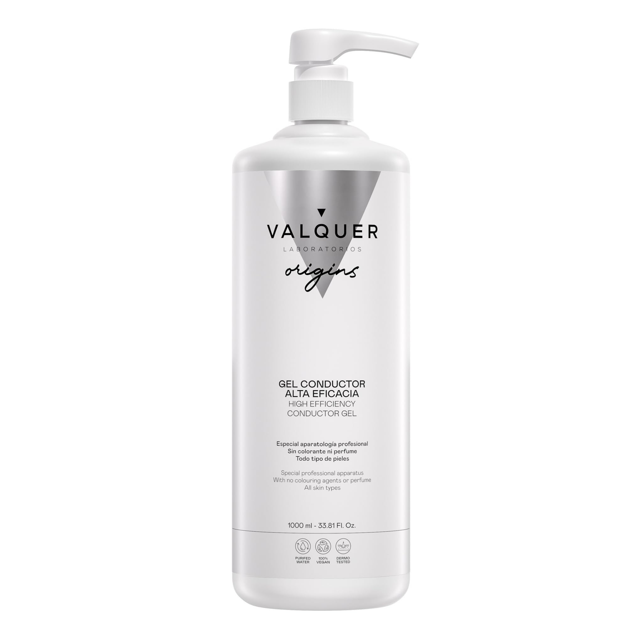 VALQUER Ultrasound Conductive Gel for Face and Body | Professional Use in Radiofrequency, Laser Hair Removal, IPL, Cavitation, and Microcurrents | Water-Based, Colorless and Odorless | 1 L