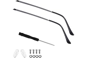 Gjinxi 1 Pair Metal Glasses Arm Replacement, Universal Eyeglasses Repair Kit with Screws and Glasses Legs Replacement, Eye Glasses Tightening Kit Include Screws, Washers, Screwdrivers