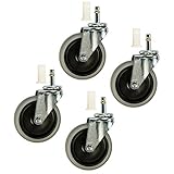 Service Caster SCC-PRE40273ZN-TPR-4-X701-4 Rubbermaid Cart Caster Replacements for Series 4000, 3355-88, 3424-88 (Pack of 4)