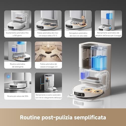 L40 Ultra AE Robot Aspirapolvere, Spazzola TriCut, Aspir. 19.000 Pa