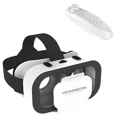 Virtual Reality Headset VR Glasses Compatible with iPhone and Android Adjustable 3D VR Phone Headset for 4.7 to 6.5 Inch, with Controller for Movies and Mobile Games