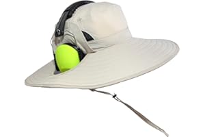 NOBLE CLEAN SPF 50+ Bucket Hat Compatible with Ear Protection Headphones – Sun Protection Hat for Lawn Mowing, Construction, Yard Work