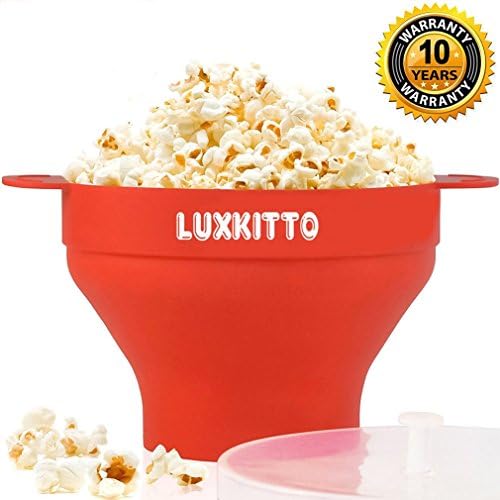 Microwave Popcorn Popper, Collapsible Silicone Bowl, Pop Organic Microwave Popcorn Faster, A No Oil Low Fat Popcorn Maker, A Healthy Snack Cooker
