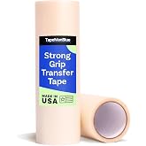 TapeManBlue Strong Grip Transfer Tape - 12" x 50' Roll of Ultra High Tack Transfer Tape for Glitter Vinyl, Holographic Vinyl, and Textured Decals, Letters &amp; Stickers, Made in USA