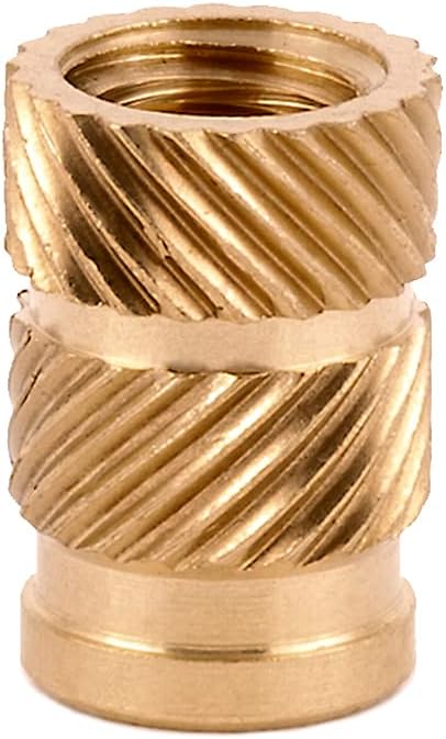 E-Z LOK 3/8-16 Straight Flush Brass Threaded Inserts for Plastic Pack of 25
