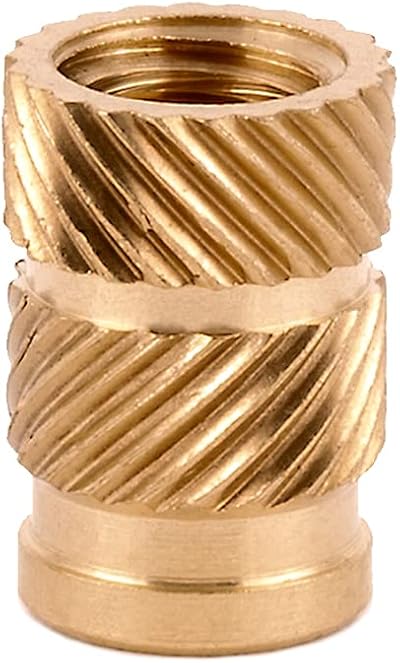 E-Z LOK 3/8-16 Straight Flush Brass Threaded Inserts for Plastic Pack of 25