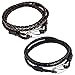 Zhenhui Braided Leather Bracelet Set - Black Brown Leather Wrap Bangle for Men Women Kids with 2 Vintage 4-Strand Rope Wrist Bracelets with Stainless Steel Lobster Clasp Durable(2 Pcs)?