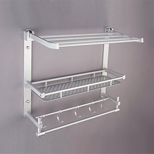 LJMM Bathroom towel rack folding bathroom towel rack space aluminum bathroom towel rack free stiletto multifunctional rack wholesale,40cm
