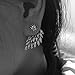Angel Wing Punk Stud Earrings Ear Jacket for Women Unique Gothic Cute Fashion MengPa Jewelry (Antique Silver) H0419C