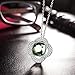 QIANSE White Gold Plated Necklace Pendant Made with Green SWAROVSKI Crystal