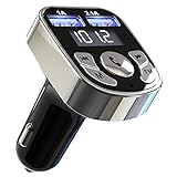 Niukamo Bluetooth FM Transmitter for Car Blue Tooth Receiver Charger MP3 Player in-Car Quickly Charging Wireless Stereo Radio Adapter Kit Hands Free Calling Dual USB Ports Charge 5V