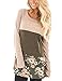 Halife Womens Plus Size Long Sleeve Casual Round Neck Loose Tunic Tops Blouse Tee Shirts Army Green XXL