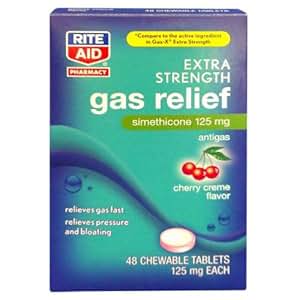 Amazon.com: Rite Aid Gas Relief Extra Strength 48 Chewable Tablets ...