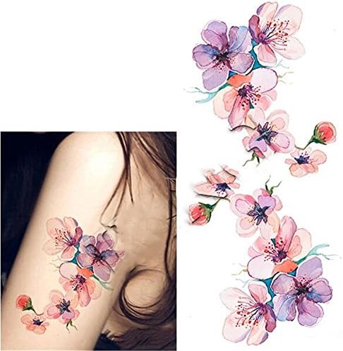 1 Sheet Waterproof Temporary Tattoo Sticker Watercolor Orchid Party Fun DIY