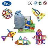 Magnetic Tiles STEM Educational Gifts and Toys Set for Boys,Magneitc Blocks are Best Birthday Gift for Kids 30PCS