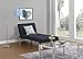 DHP Emily Chaise Lounger With Chrome Legs, Navy Linen