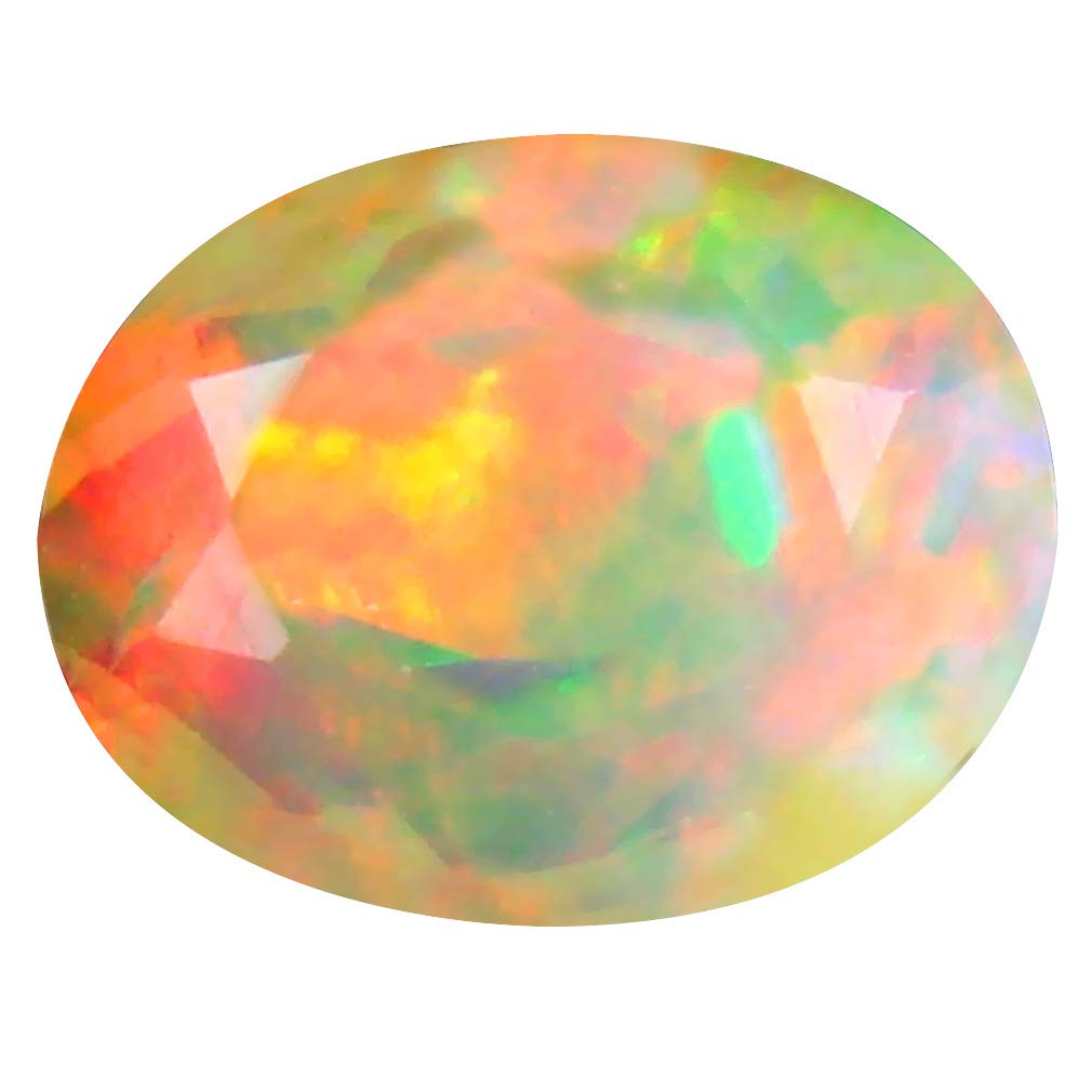 1.61 ct Oval Cut (10 x 8 mm) Un-Heated Transparent Quality Ethiopian Welo Rainbow Opal Natural Loose Gemstone